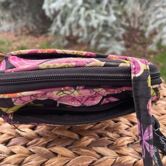 Vera Bradley Mini Hipster Pink Flowers Boho Style Crossbody Purse & Wallet Bag - Picture 6 of 13